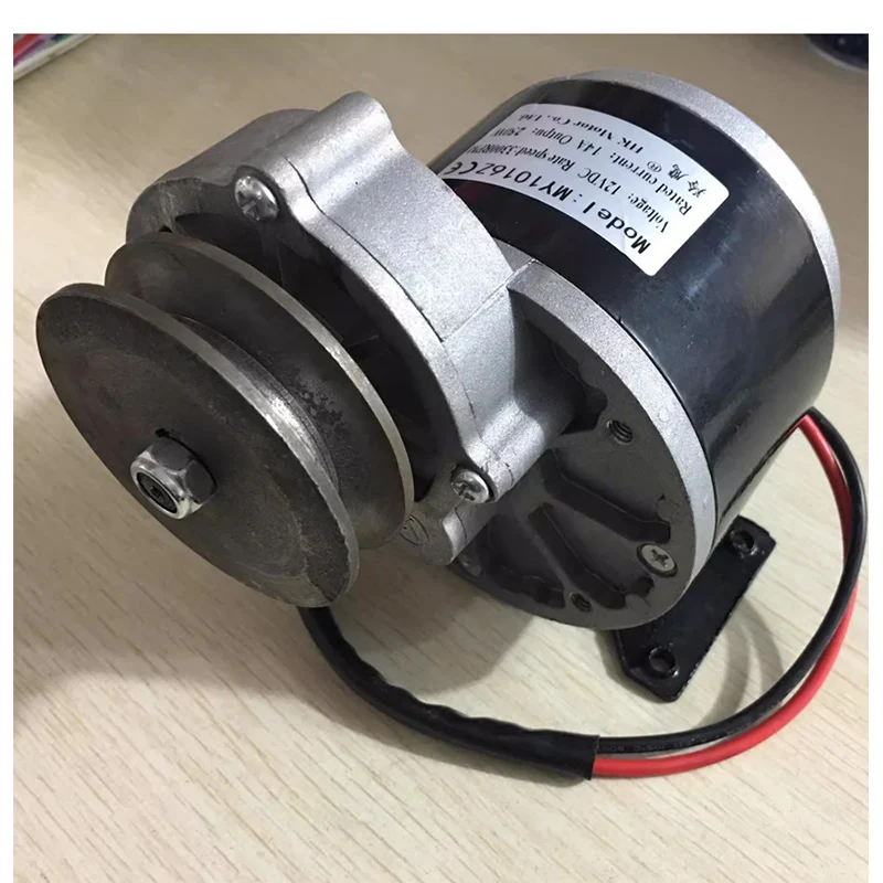 Sistema de reducción de engranajes de Motor eléctrico de 12V y 250W con piñón de 9 dientes, polea de correa reductora de Motor de CC cepillada para patinete eléctrico