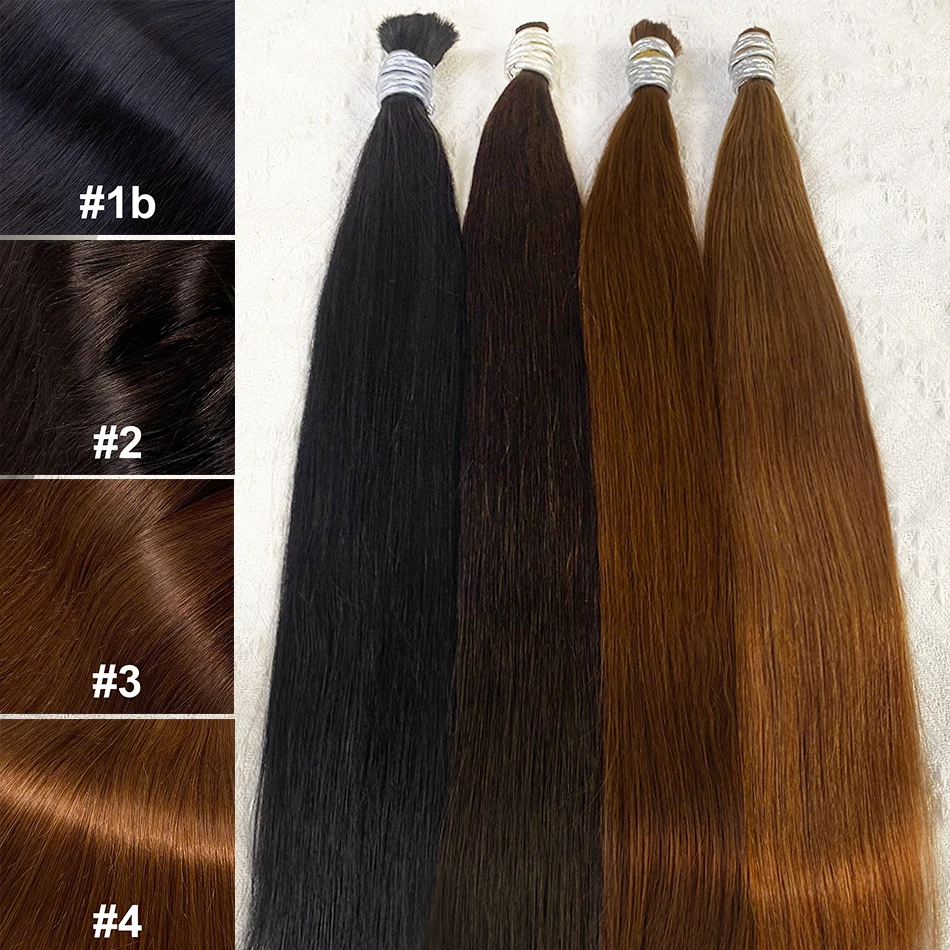 Bulk Hair 100% Real Human Hair Machine Made Virgin Remy Straight Hair Bulk 18-30inch 100g Natural Blonde Hair Extension No Weft