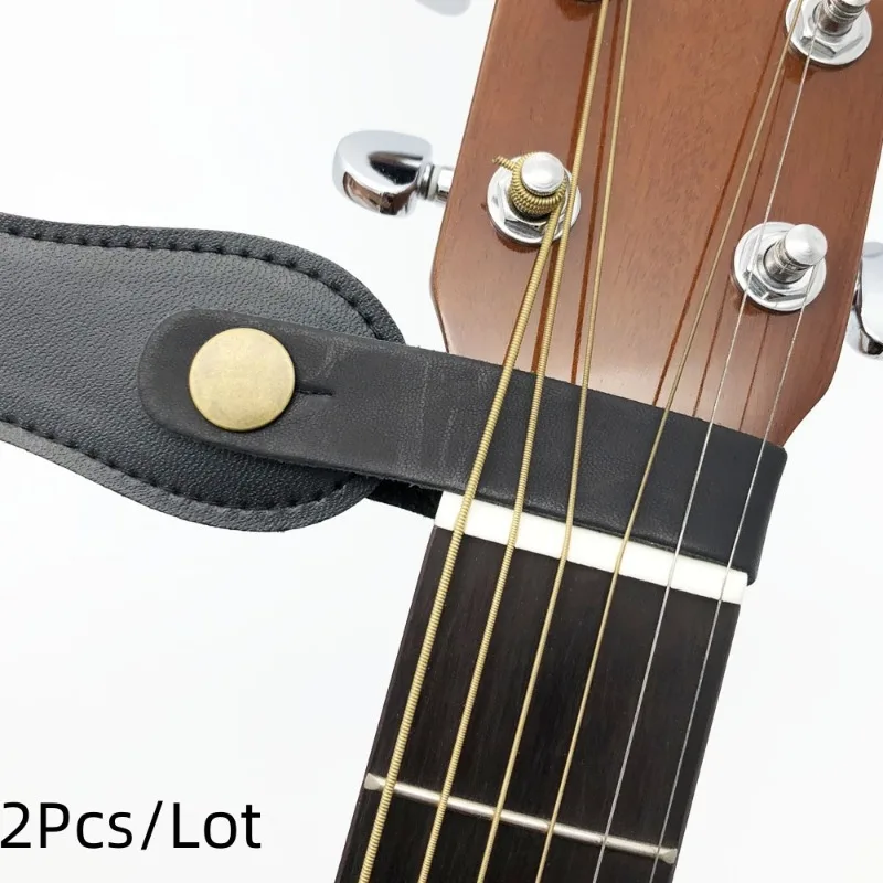 2pcs Leather Guitar Strap Holder Button Safe Lock for Acoustic Electric Classic Guitar Bass