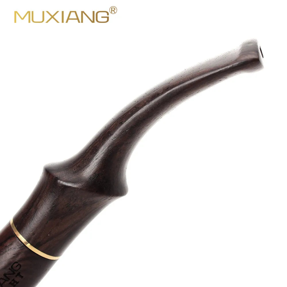 MUXIANG Ebony Wood Curved Angled Saddle Pipe Mouthpiece Fits 9mm Filter Replacement Accessory For Daily Tobacco Pipe Use view 5