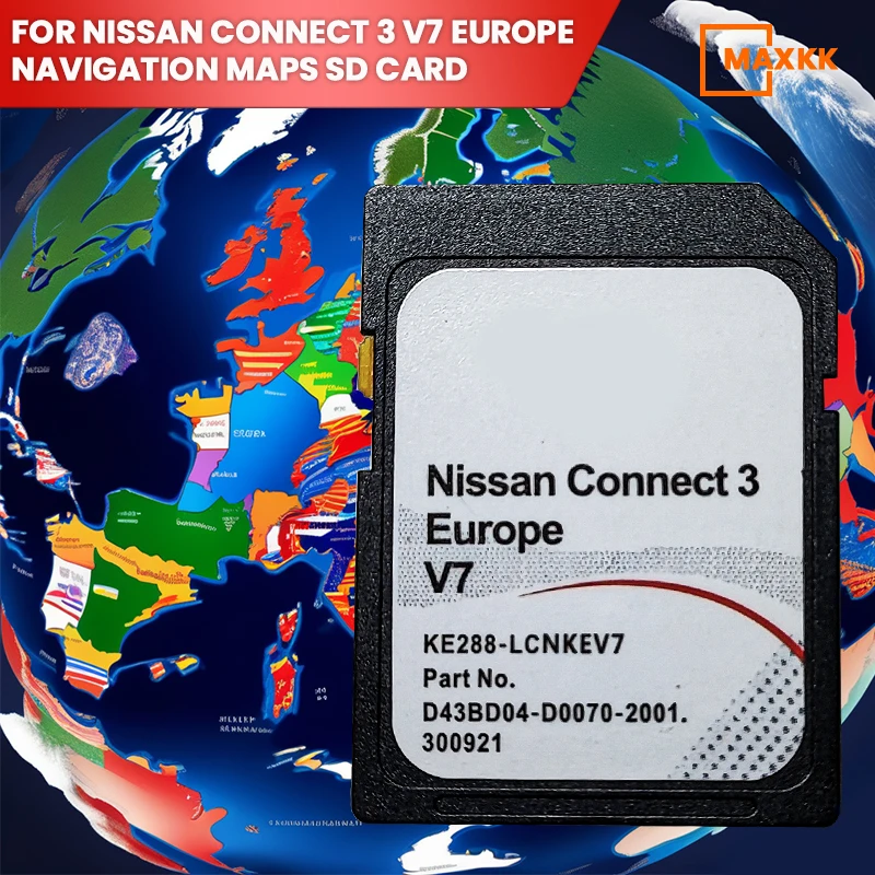 Nissan Connect 3 V7 SD Card 16GB for Euro Car Maps Sat Nav SD Card Connect 3 V7 GPS Navigation