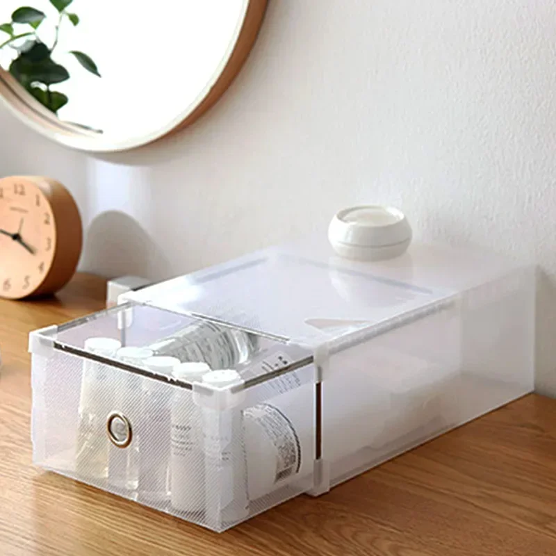 1PCS Thickened Plastic Transparent Storage Box Storage Creative Drawer-type Shoe Box