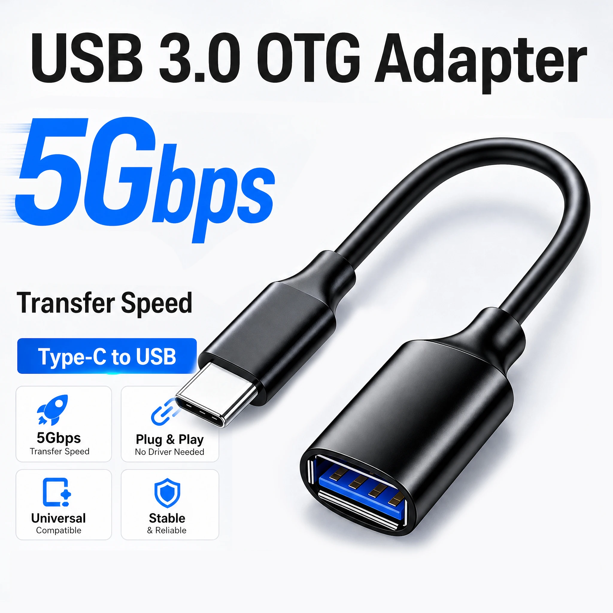 USB C To USB 3.0 OTG Adapter Type C Male To USB Female OTG Data Cable for Samsung GalaxyS 10 MacBook Pro 2019 Type  C Adapter
