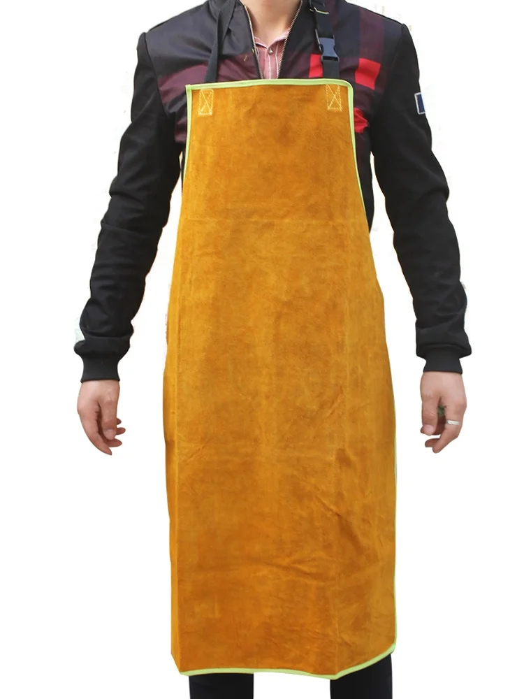 JiHua Cowhide Apron  Welding Protective Clothing Reversable Flame Retardant High Temperature Resistant for Welder