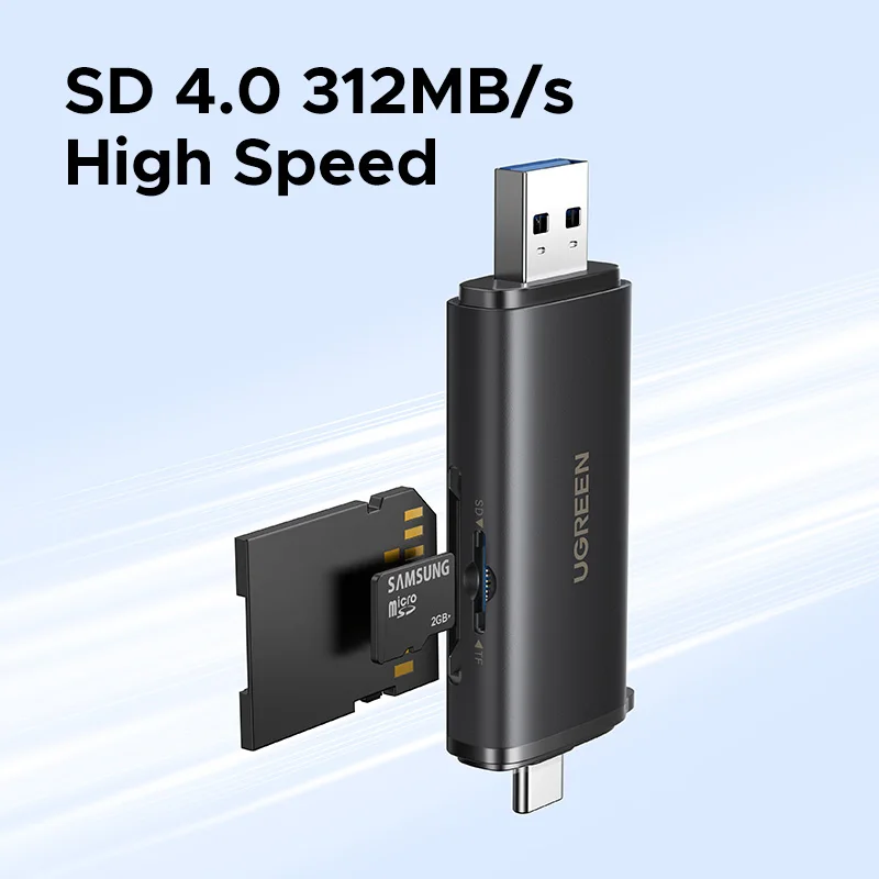 UGREEN USB C SD 4,0 lector de tarjetas lector de tarjetas de memoria USB 312 MB/s USB3.0 y USB C a SD tarjeta Micro SD TF para PC portátil UHS-II/UHS-I