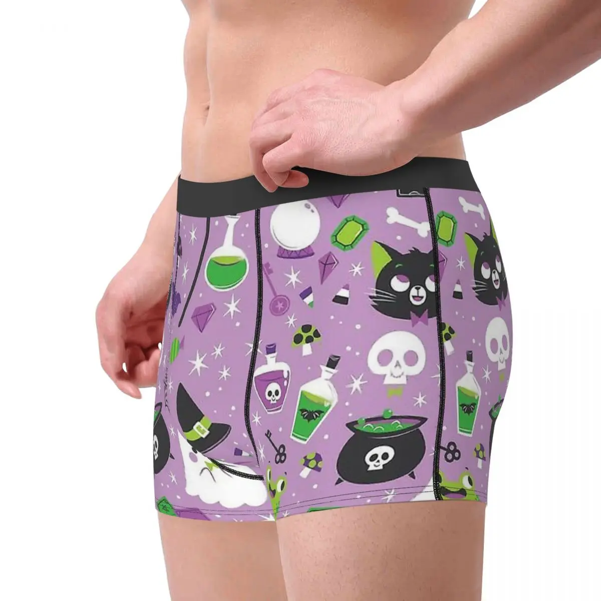 Cute Halloween Skeleton Skull Bone Underpants Cotton Panties Male Underwear Sexy Shorts Boxer Briefs