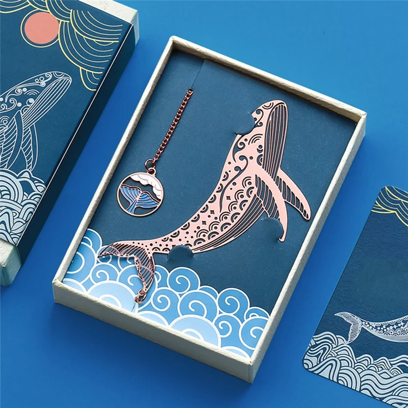 Marque-page baleine en métal, cadeau d'anniversaire pour les amoureux des livres, marque-page en laiton, cadeau de Noël pour la fête des mères