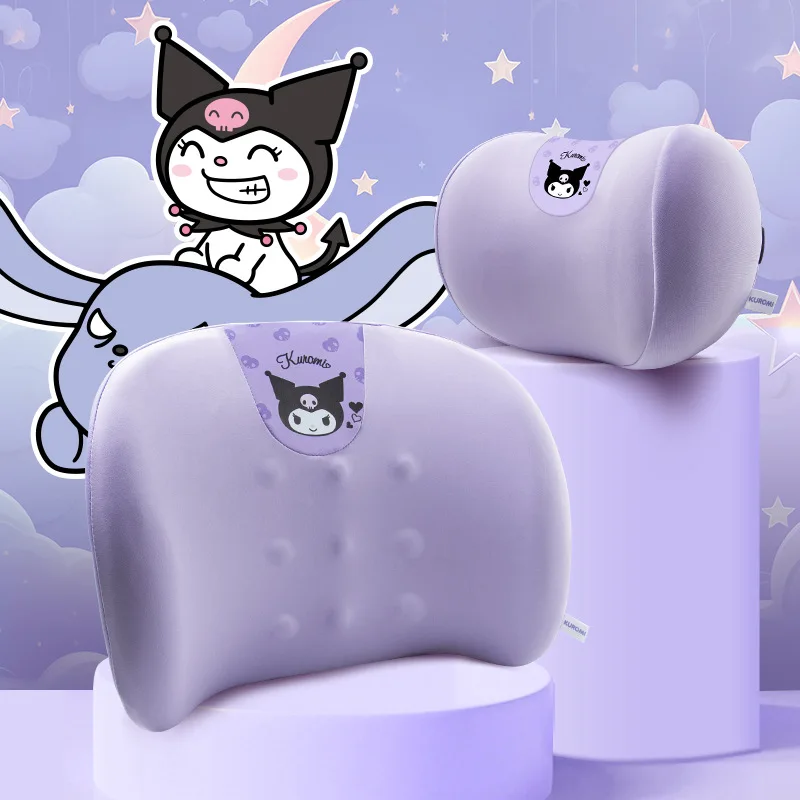 

Anime Kuromi Car Headrest Sanrio Car Accessories Kawaii Seat Waist Support Four Seasons Universal Memory Cotton Car Pillow