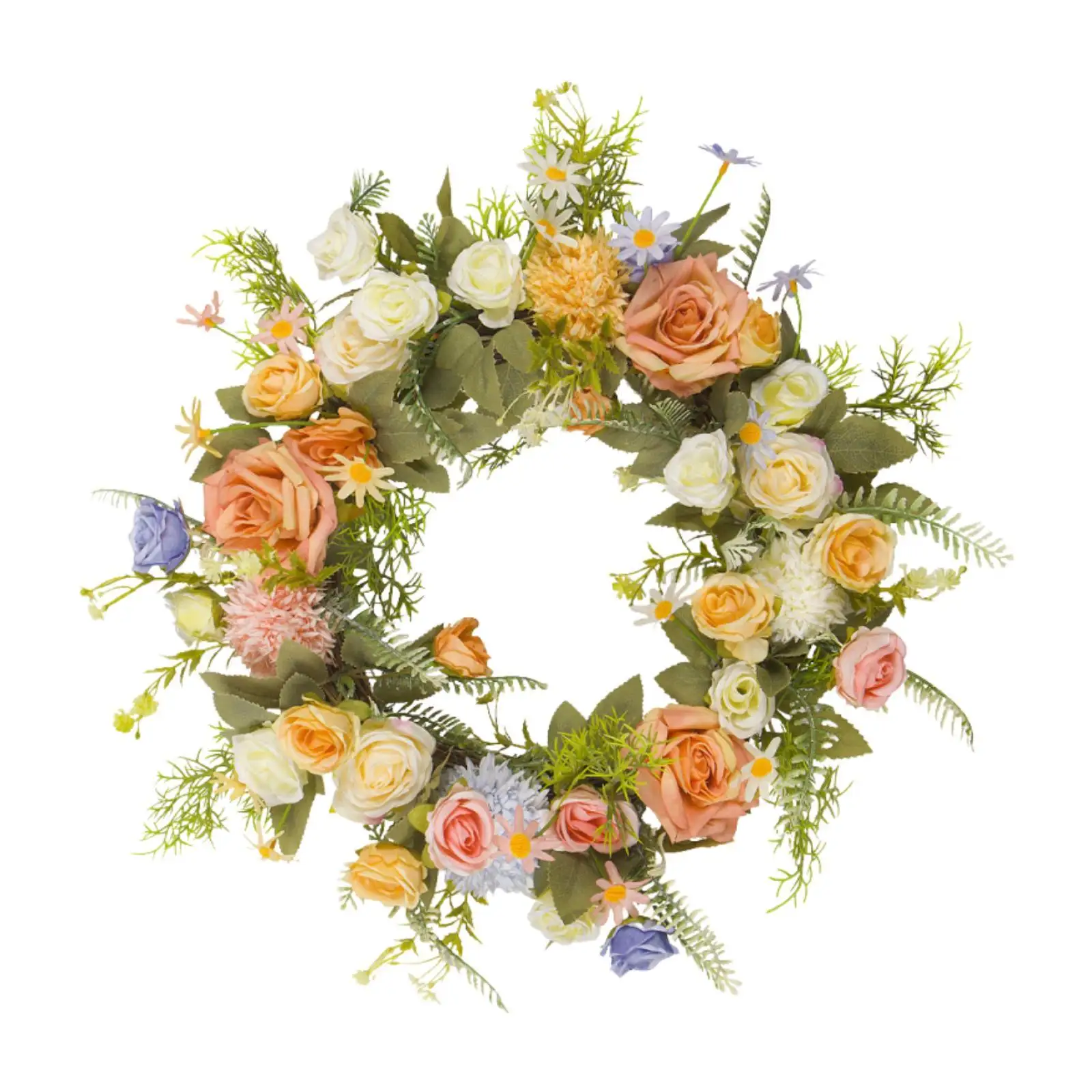 

Spring Wreath for Front Door Leaves 18inch for New Year Anniversary Wall
