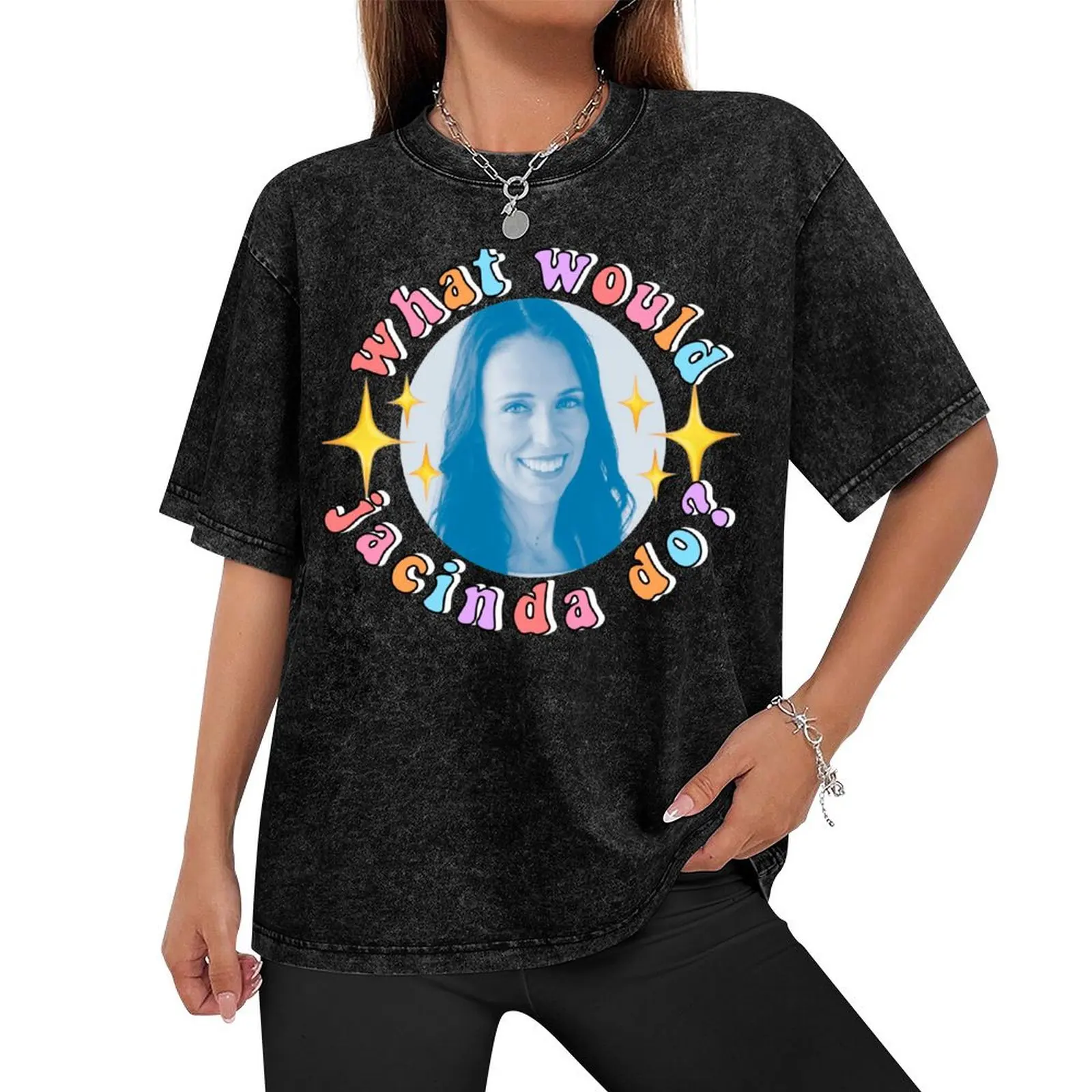 What would jacinda do? Pastel sparkles version T-Shirt blacks anime shirt mens graphic t-shirts big and tall