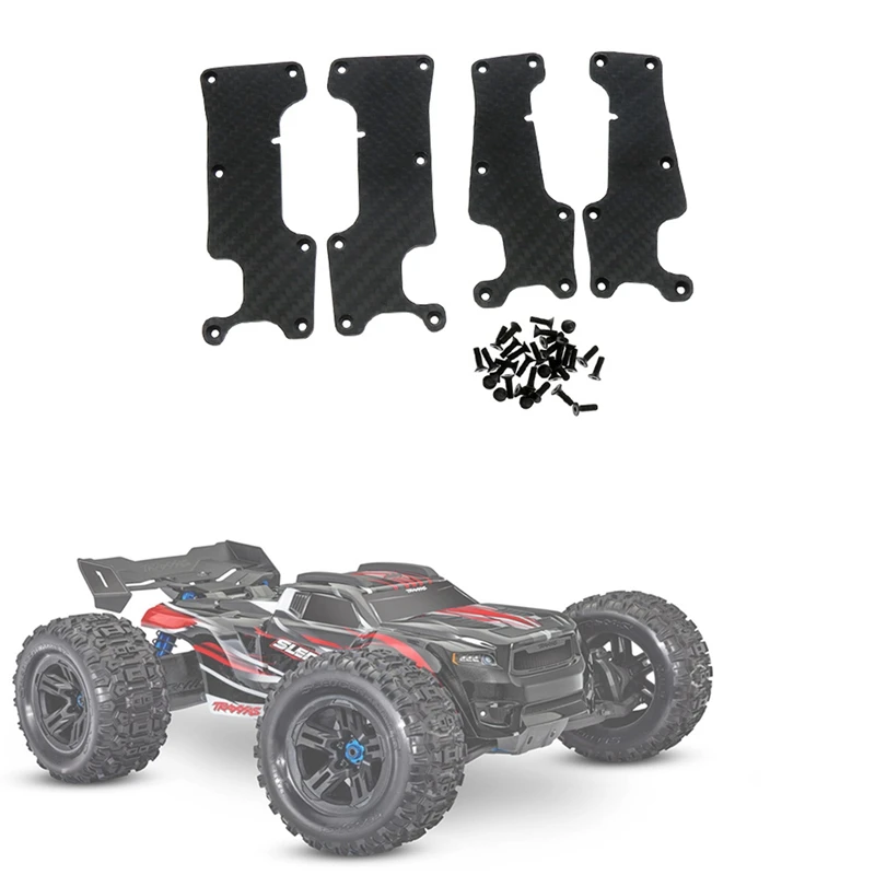 Carbon Fiber Suspension Arm Cover 9633 9634 For 1/8 Traxxas Sledge 95076-4 RC Car Upgrades Parts Accessories