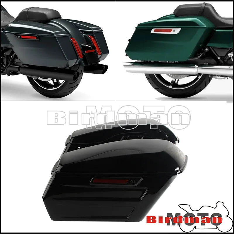 

For Harley Touring Street Glide FLHXSE FLHXS FLHX 2014-2023 Motorcycle Hard Saddlebag Bags Black ABS Plastic Tour Trunk Bag