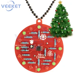 NE555 PCB Crcuit Ornaments Soldering Kit LED ElectricalTree Decoration Red and Green LEDs Blinking for Soldering Practice DIY