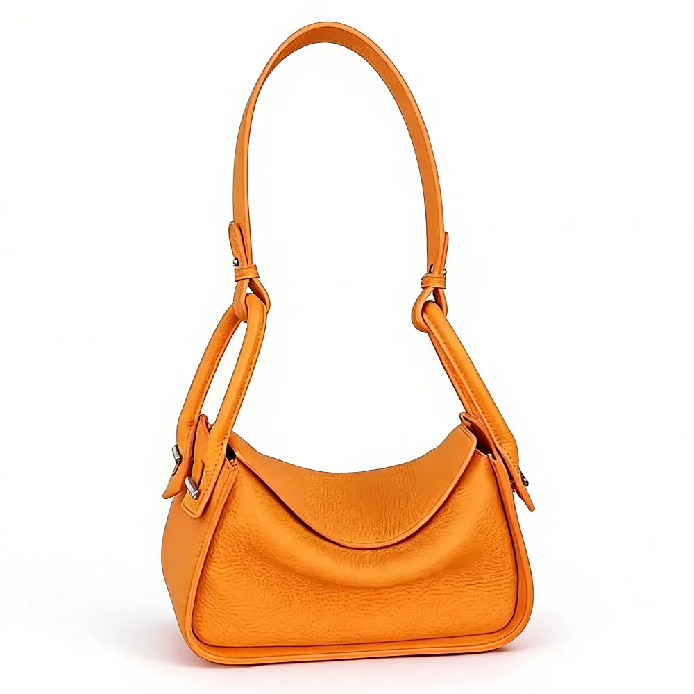 

Light Luxury High Sense 2026 New Niche Design First Layer Cowhide Shoulder Bag Large Capacity Commuter Dumpling Bag Women's