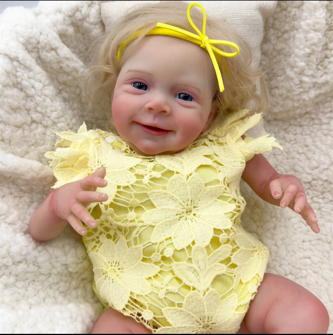 19-calowa realistyczna lalka Reborn - wykwintna ręcznie robiona lalka artystyczna z trójwymiarową teksturą skóry, wkręconymi włosami i widocznymi żyłkami