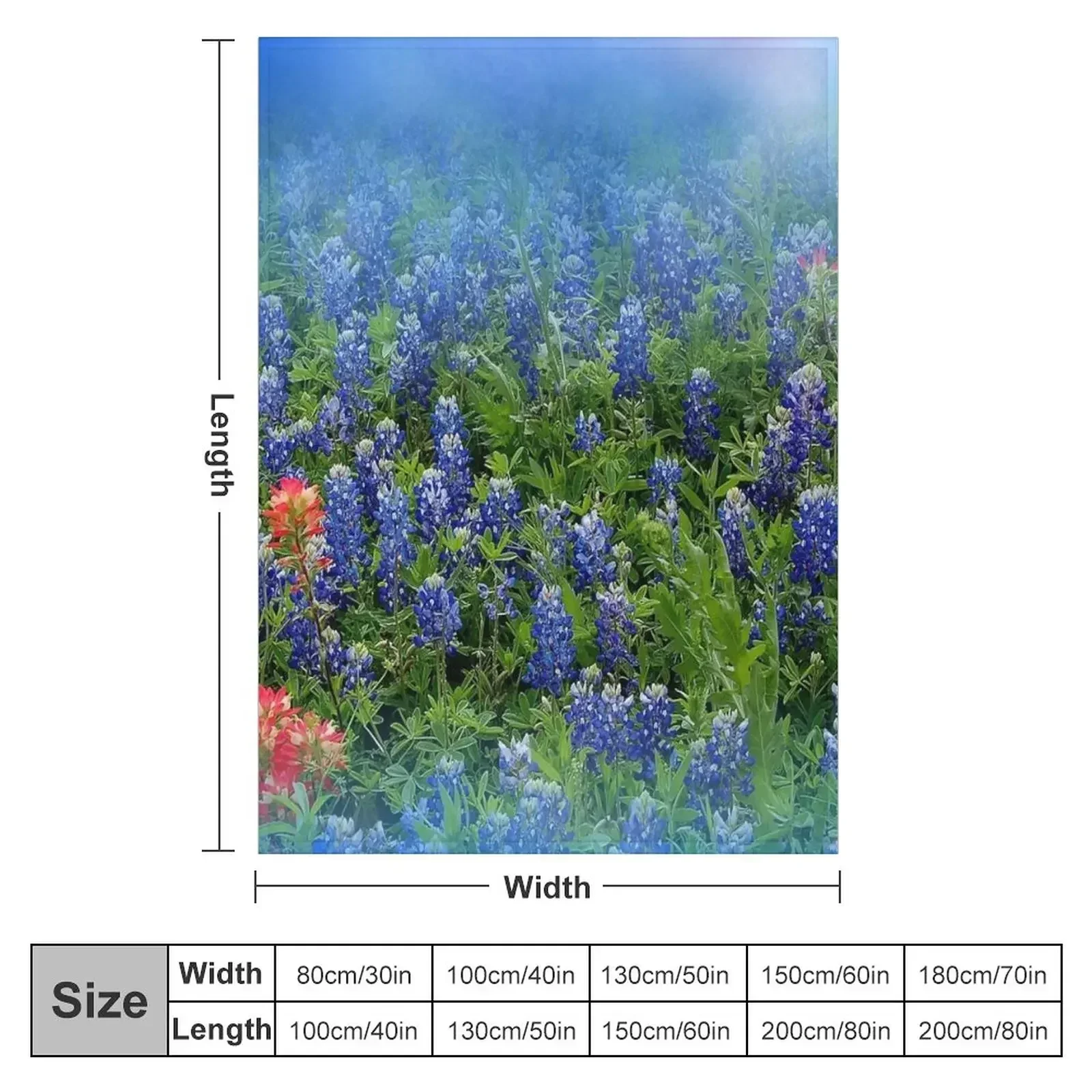 Pretty BlueBonnets - Blue and Red Hill Country Flowers - Spring Botanical Florals Throw Blanket christmas decoration Blankets