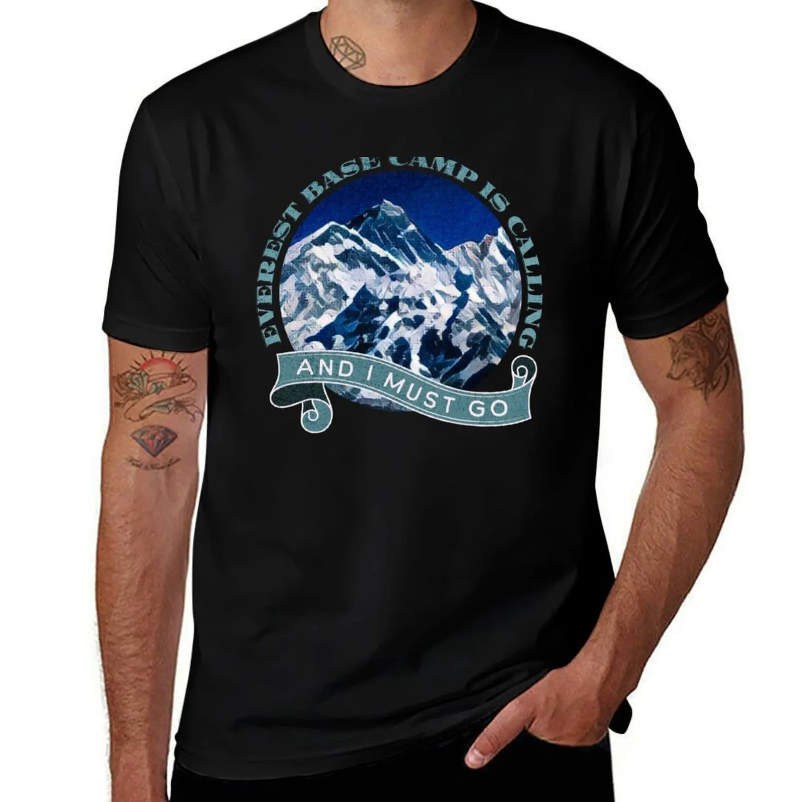 Everest Base Camp Nepal - Retro Himalayas Mountain T-Shirt T-shirts oversize summer top slim fit t shirts for men