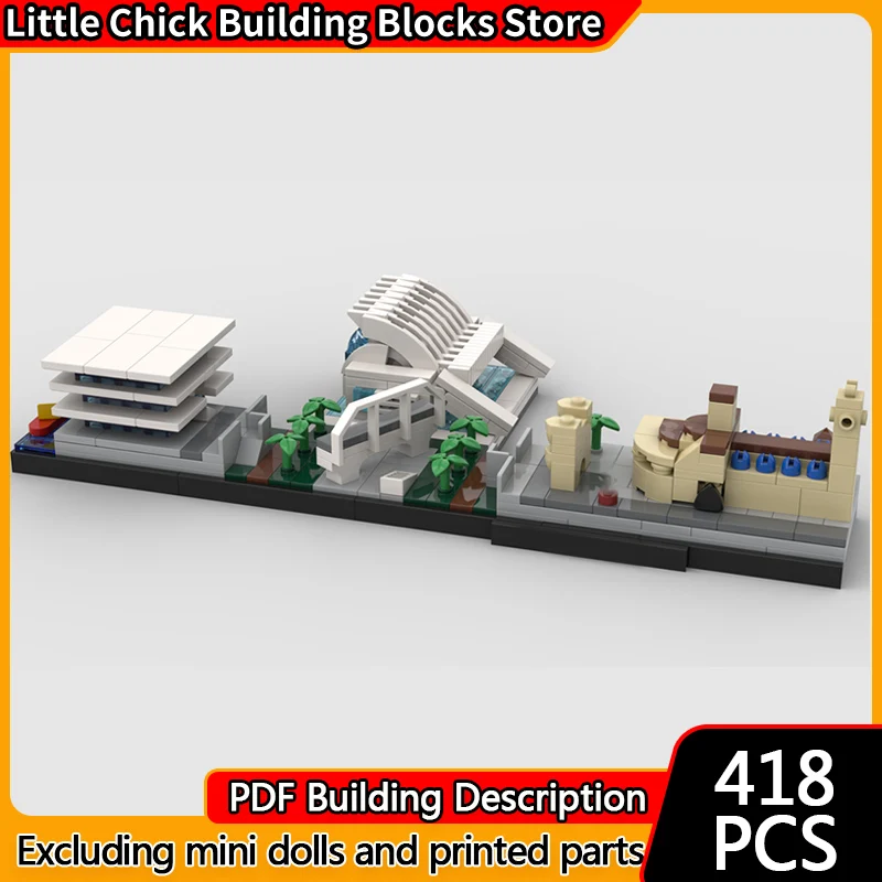 

City Street View Model MOC Building Bricks Architecture Landscape Modular Technology Children Holiday Gifts Assemble Toys Suit