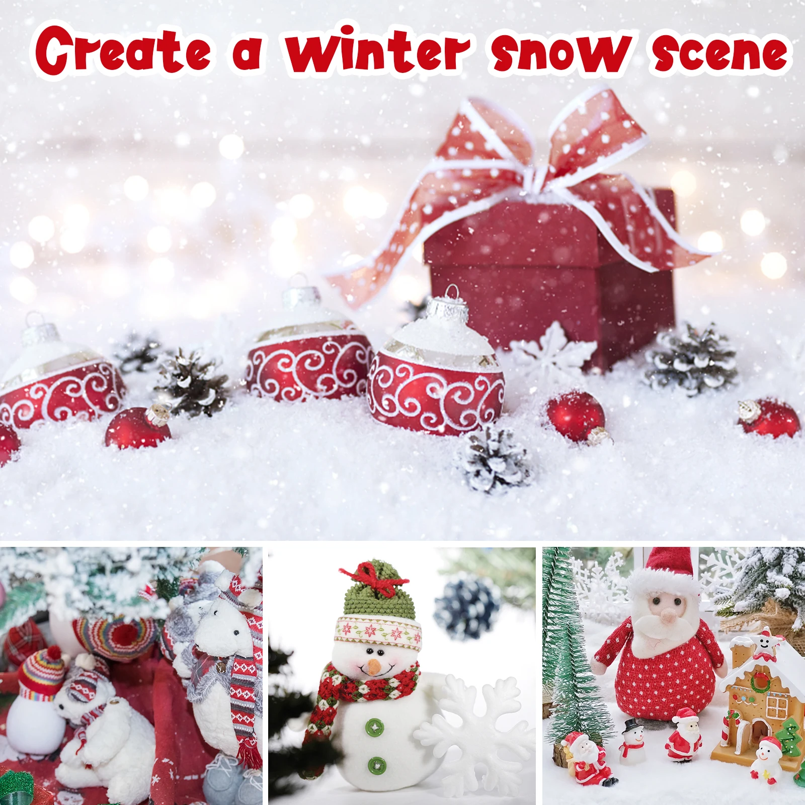 Instant Snow Fake Snow Powder Makes 12 Gallons Of Artificial Snow Instant Snow Powder Instant Snow Packets Magic Snow For Winter