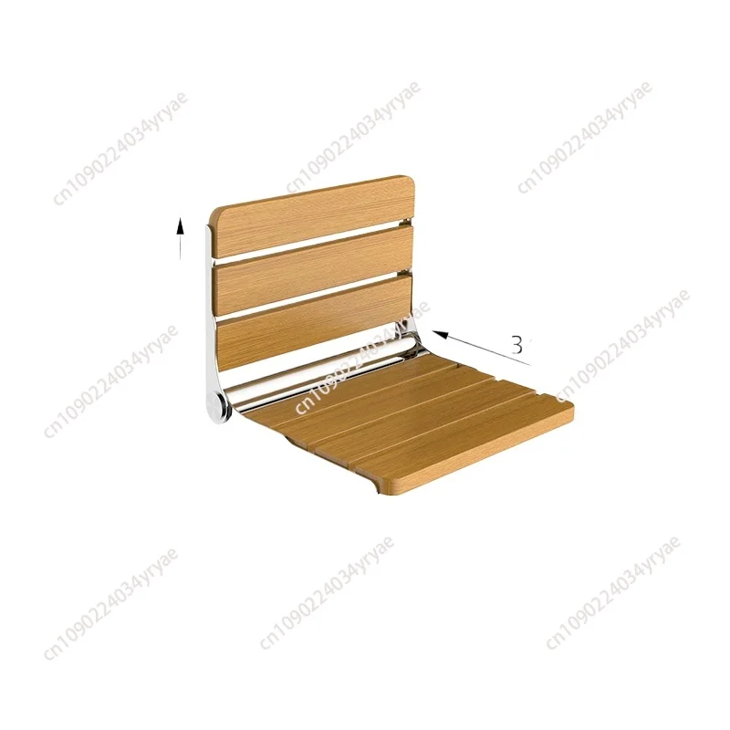 

Folding Bathroom Chair Wall Mounted Hidden Folding Chair Shower Stool Wooden Footstool for Bathing Space Saving
