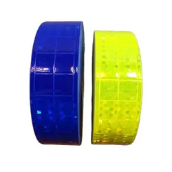 5CM * 50M Mikroprismenring Polyvinylchlorid Gitter Reflektierende Warnband Genäht Für Die Bekleidungs