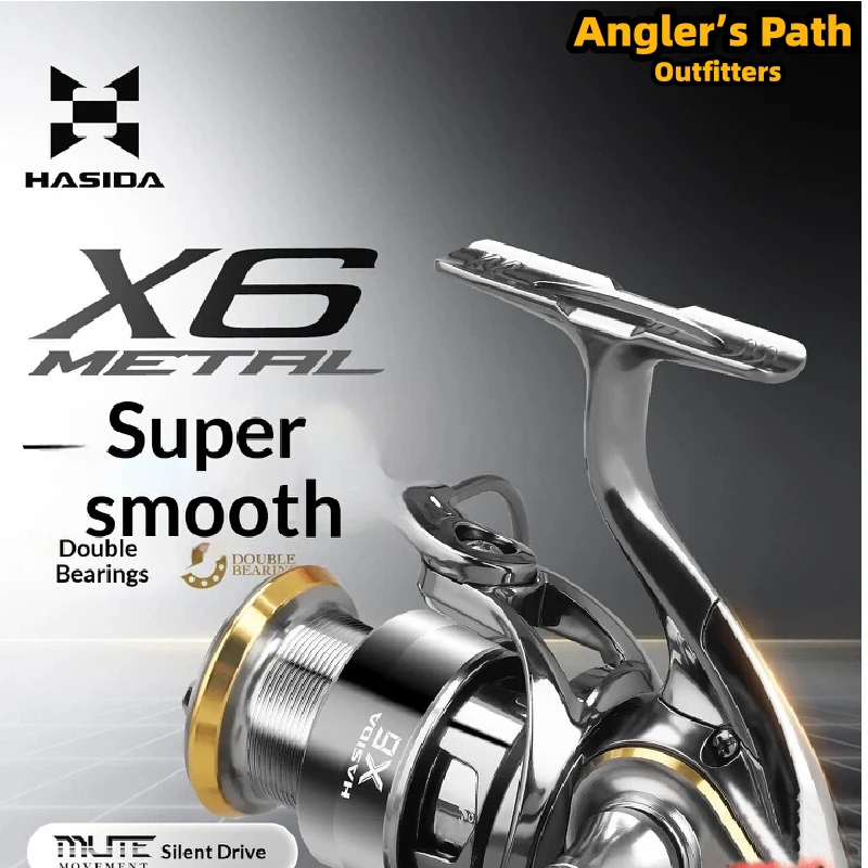 Histar X6 Spinning Reel Silent Smooth Metal Long Casting Shallow Slant Spool For Lure Rock Sea Micro Fishing Anglers