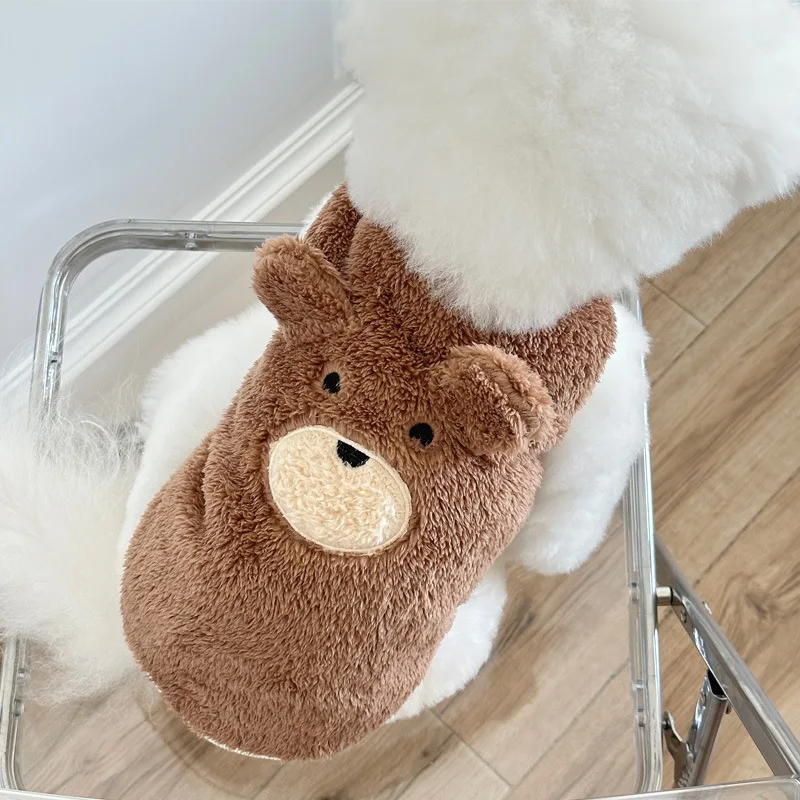 

Winter Warm Plush Dog Clothing Coat Bear Sweater Pets Cute Dog Clothes Teddy Schnauzer Clothes Puppy Jacket Designer Dog Clothes