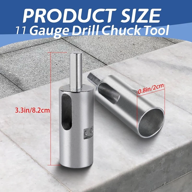 A23T 2 Pack Twist Ties Drill Chuck Tool for 11 Gauge Fence, Wire Twisting Tool for Chain Link Fence Installation