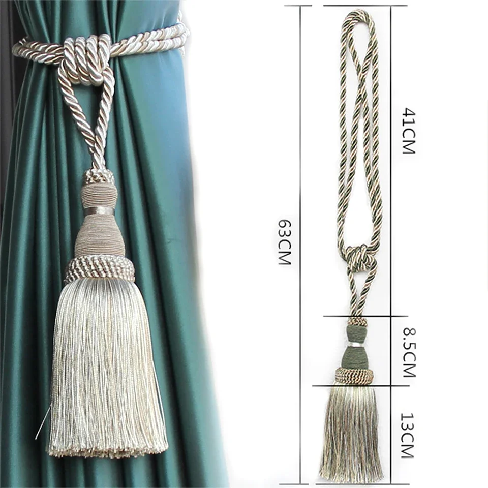 1PC Polyester Tassel Tiebacks Curtain Holder Handmade Tassel For Decoration Rope Curtain Hanging Balls for Livingroom Accessori