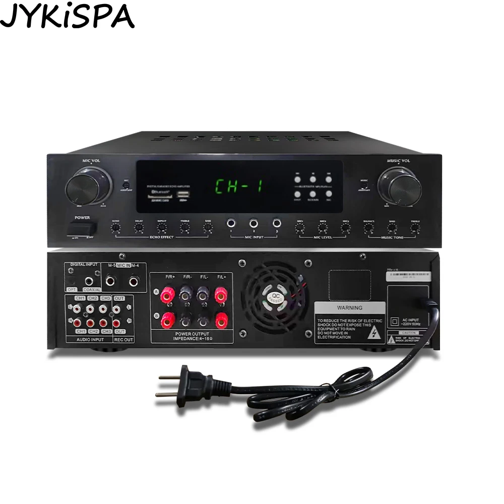 

Home HIFI Amplifier 5.0 Wireless Bluetooth Amplifiers USB Remote control MIC Input Audio Sound System for Karaoke Party Theatre