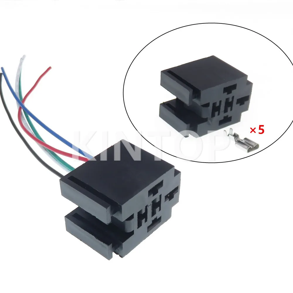 

1 Set 5 Pins 6.3 Series AC Assembly Car Relay Cable Harness Plug Automobile Unsealed Electrical Socket Auto Modification Parts