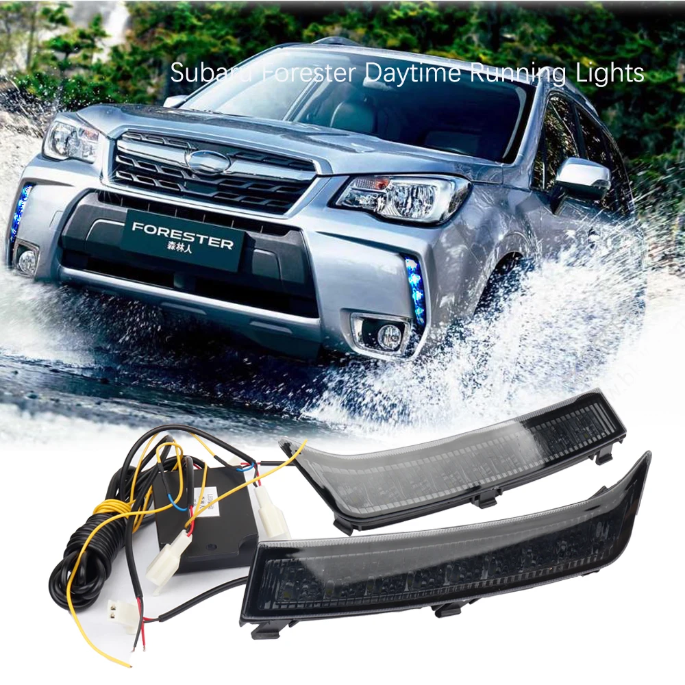 

Car Flashing Car led light drl daytime running light for Subaru Forester 2013-2018 with Yellow turn signal Fog lamp