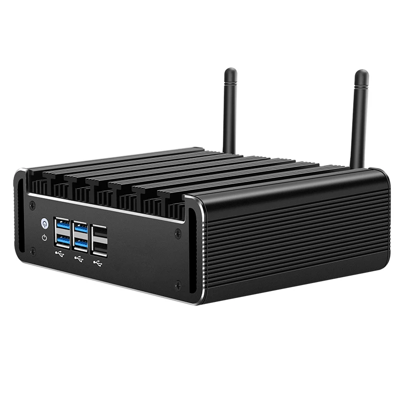 XCYファンレスミニPC、i7-5500U搭載、USB3.0ポート4個、USB2.0ポート4個、HDMIポート1個、VGAポート1個、WiFi対応、産業用Windows10Pro対応