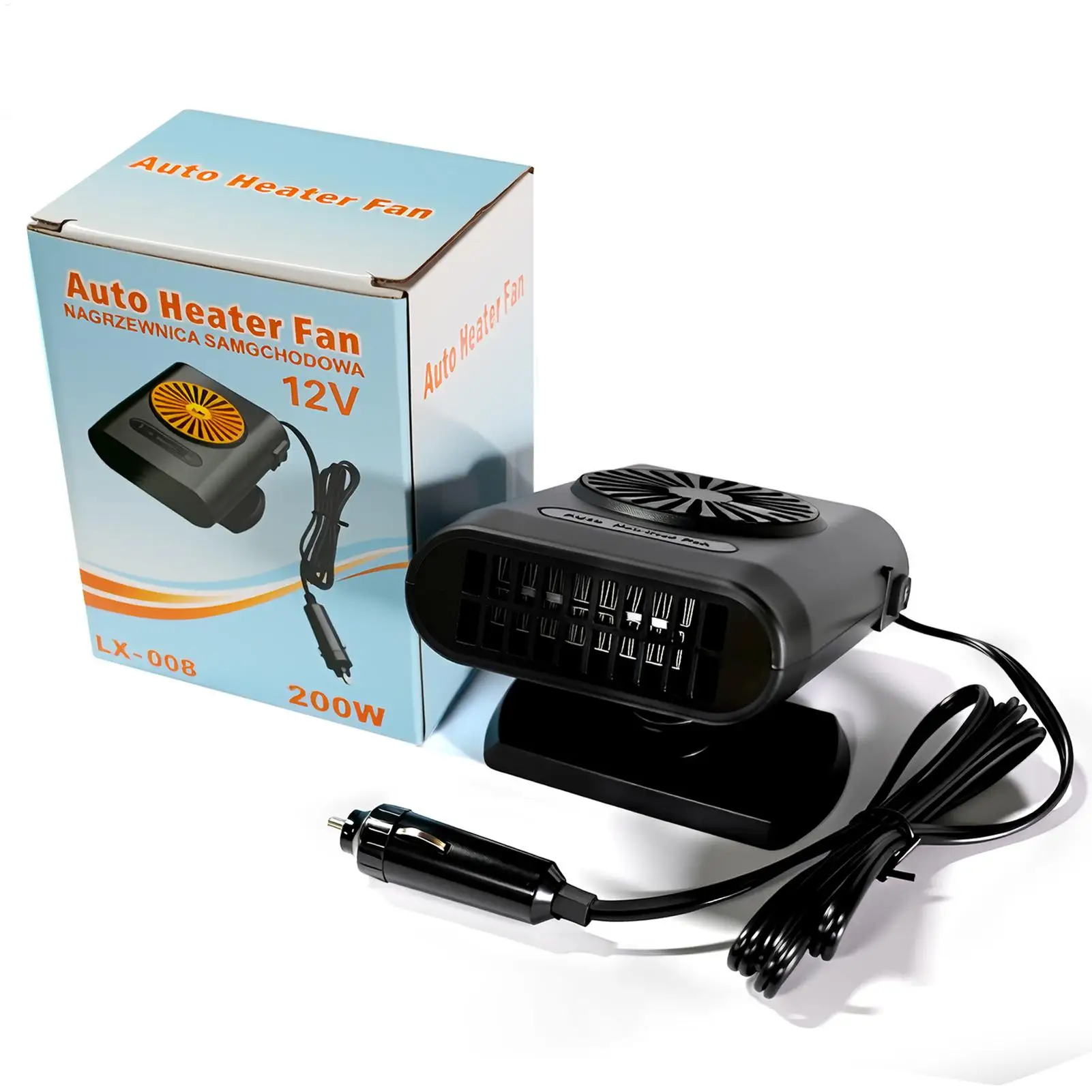 سخان سيارة 200 وات سخان السيارة 12 فولت/24 فولت مزيل الصقيع للزجاج الأمامي مروحة التدفئة الداخلية للسيارات لوقوف السيارات في الشتاء اليومي #5