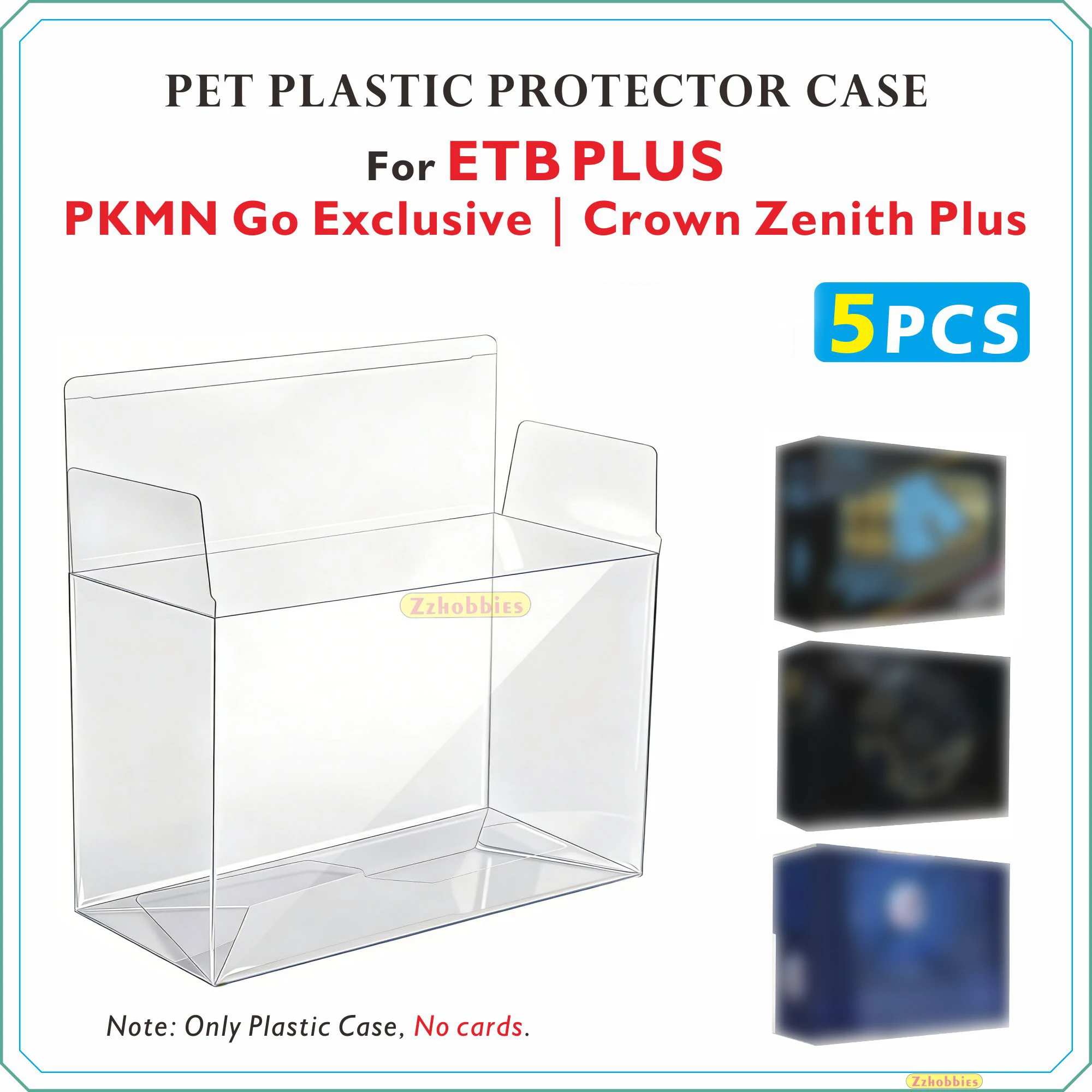 5-個の-pet-プラスチックプロテクターケース-etb-plus-pkmn-go-専用--クラウンゼニスプラス【厚さ05mm】