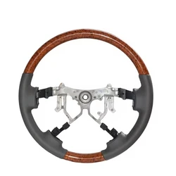 Wooden Leather Steering Wheel For Toyota Land Cruiser FJ200 2008 2009 2010 2011 2012 2013 2014 2015 Car Accessories