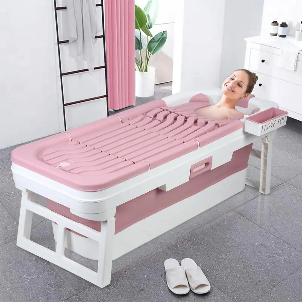 59 inch Portable Folding Bathtub for Adult Children Swimming Pool Large Bathtub Bath Bucket Insulation Bathing Freestand Bathtub