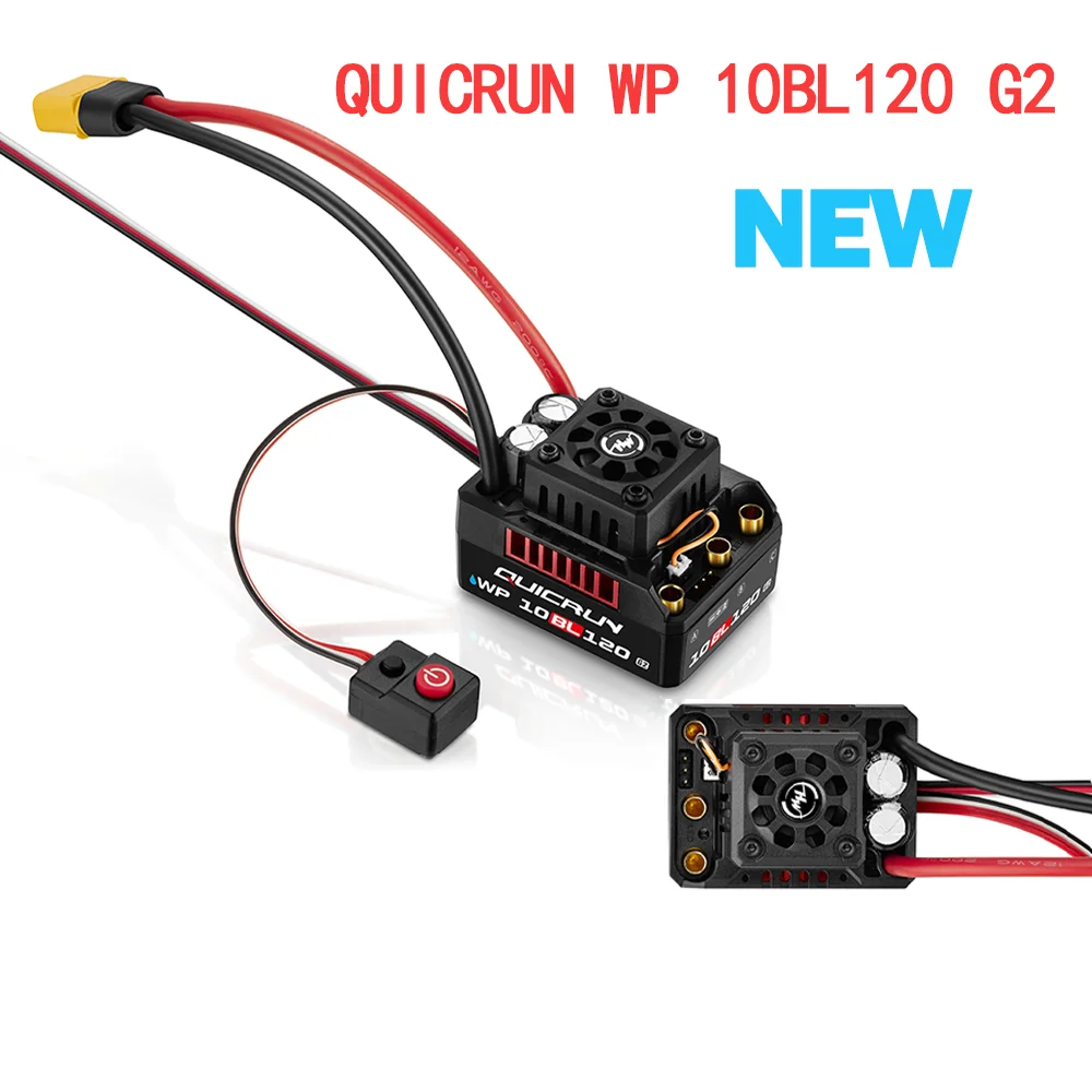 Hobbywing QUICRUN WP 10BL120 G2 ESC 120A 2-4S Lipo Speed Controller Brushless Sensorless for 1/10 1/12 RC Car Toy Spare Part