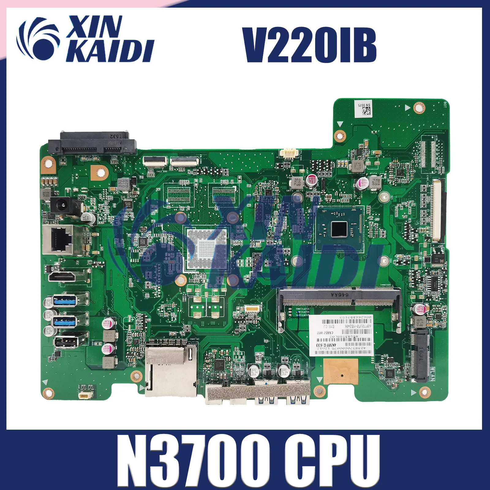 

Laptop Motherboard For ASUS V220IB Notebook Mainboard With N3700 CPU Systemboard 100% Tested OK