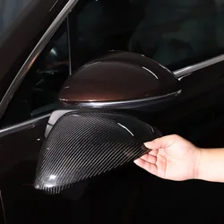 For LHD For Porsche Cayenne 2018 2019 2020 2021 2022 2023 Real Carbon Fiber Car Rearview Mirror Cover Decorative Car Accessories
