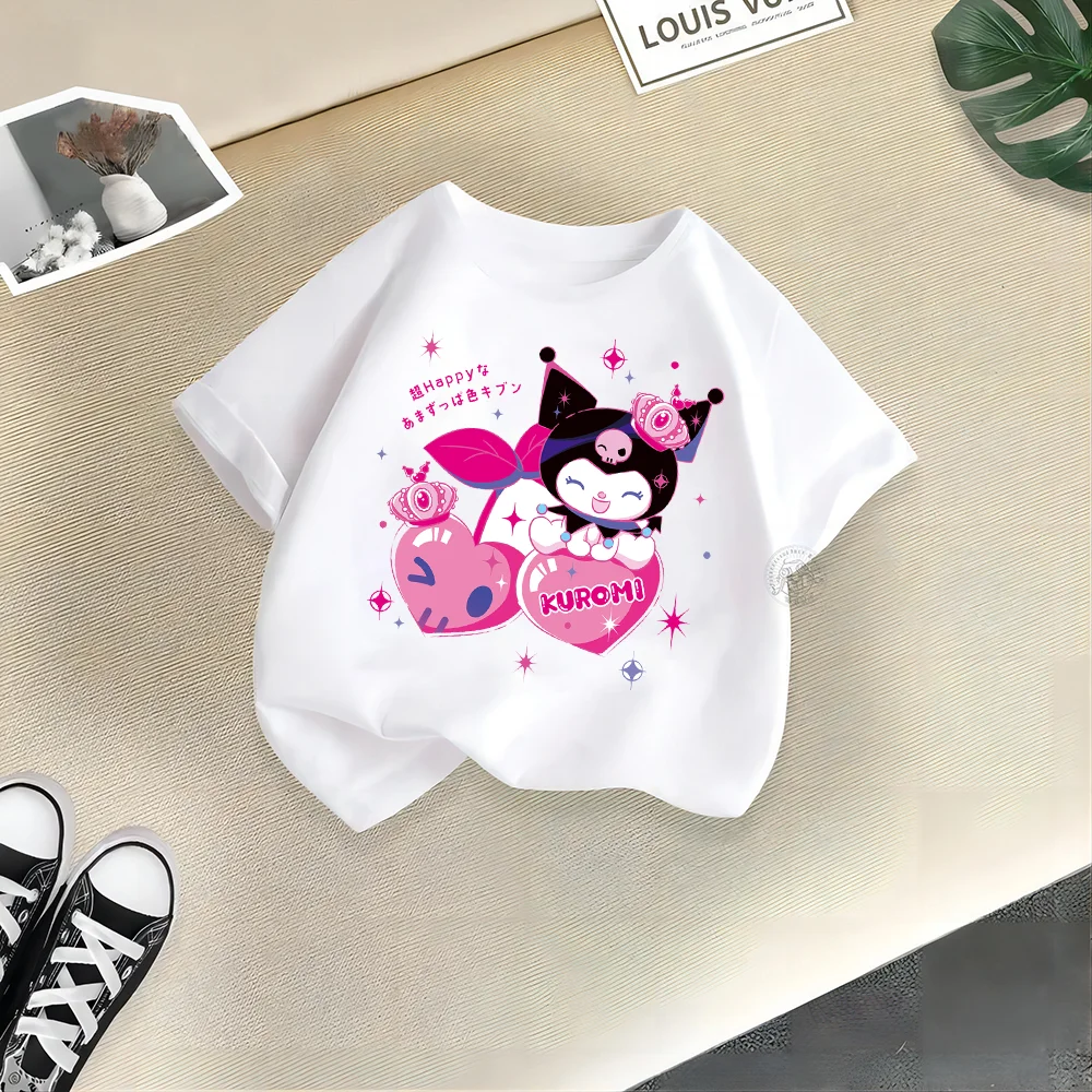 Sanrio Boys Boys short-sleeved Curlom fashion printed cartoon children children's cotton T-shirt Comfortable casual T-shirt