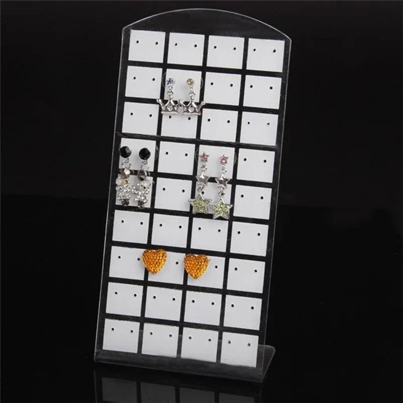 2Pcs Transparent Plastic Display Panel Bracket Women Earrings Display Rack Showcase Holder Simple Fashion Jewelry Storage Tool