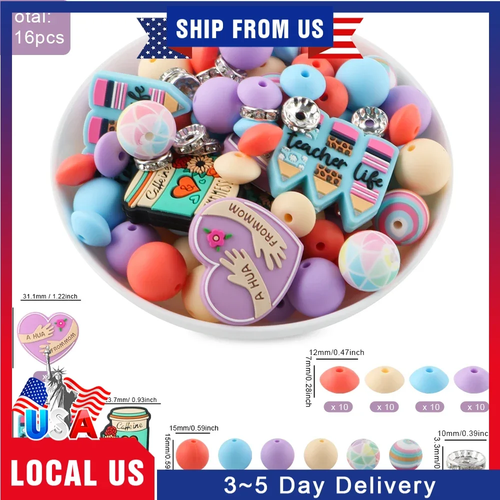 

116 Pcs Silicone Bead Jewelry Set For DIY Keychains, Necklaces, Bracelets, And Accessories