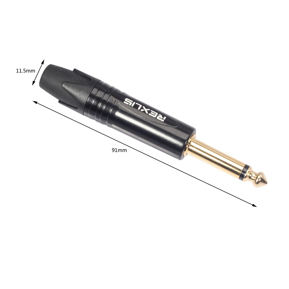 Professional 6.35mm Male to 1/4 Inch Audio Cable Connector for Microphone and Sound Reinforcement Systems Solid Build