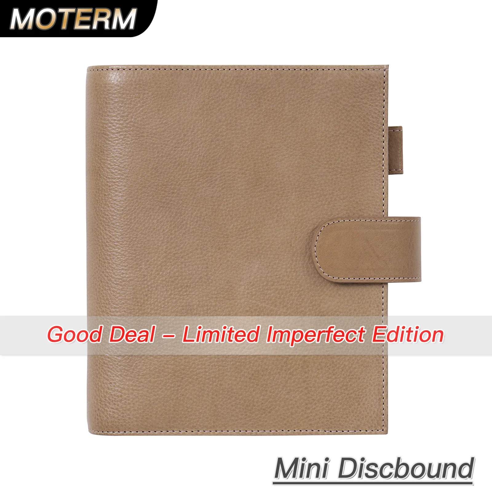 Limited Imperfect Moterm Discbound Series HP Mini Cover Full Grain Vegetable Tanned Leather Notebook Cover Organizer Journal