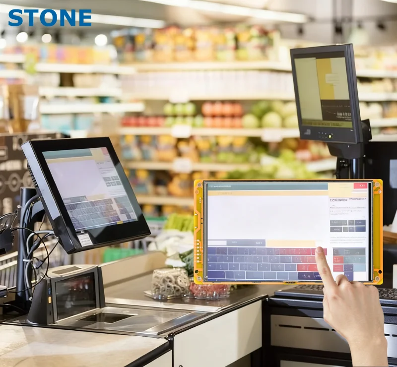 شاشة لمس HMI مقاس 4.3 بوصة من STONE مع وحدة تحكم + برنامج + واجهة تسلسلية UART للمعدات الصناعية