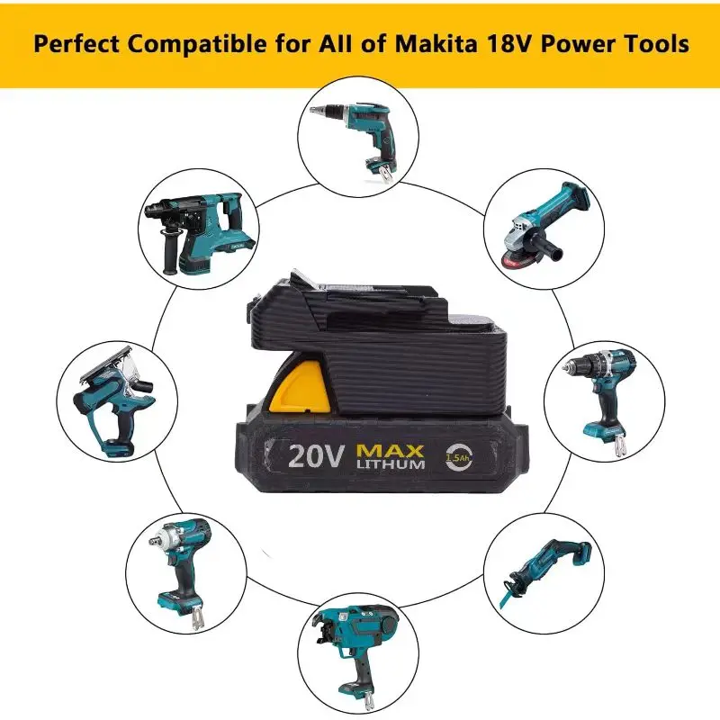 Battery Adapter For Deko 20v Li-ion  Converting To Makita  Tools Converter（Adapters Only）