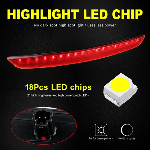 Imagen 2 del producto 1 Uds CANbus para Audi MK2 TT 2007-2014 OEM: 8J 0945097   Tercera luz de freno Luz trasera Coche LED Lámpara de parada de alto nivel