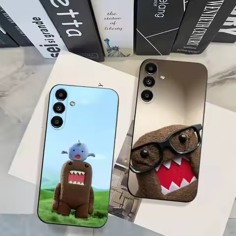 Cute Domo-kun Phone Case For Samsung Galaxy A20,A21s,A22,A31,A32,A52,A53,A72,73,A80 Soft Black Cover