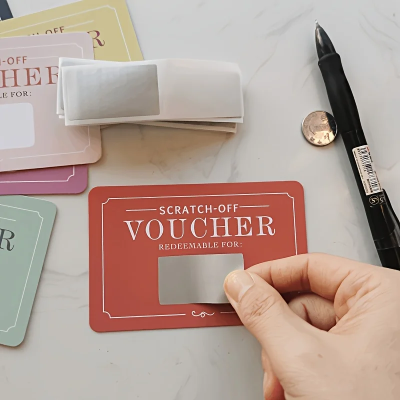 10pcs Scratch-off Vouchers Birthday Gift Love Coupons DIY Valentines Lunchbox Notes Valentine\'s Day Tickets Love Note Game Cards